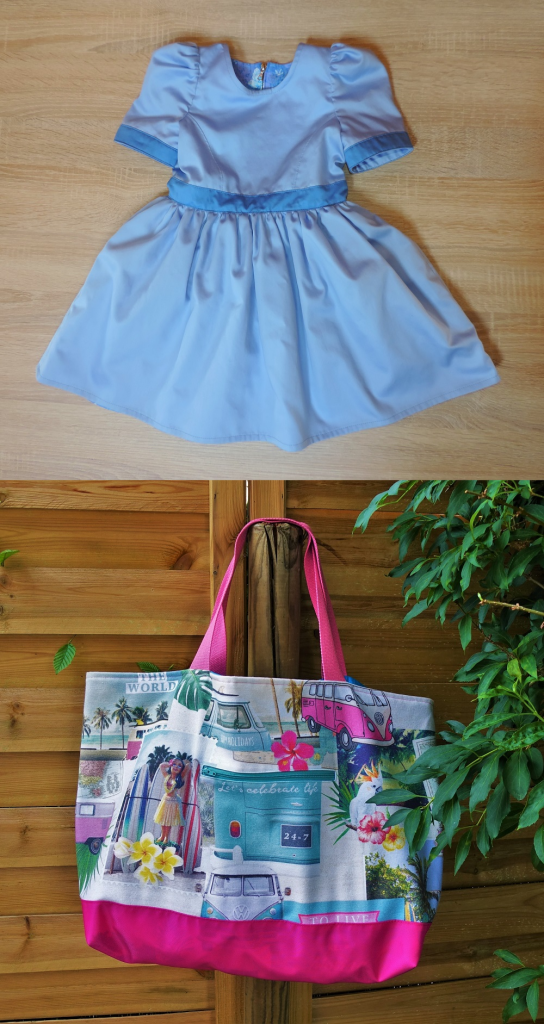 Nähidee für Freies Nähen: Kinderkleid und Strandtasche