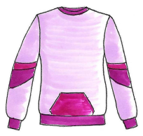 Pullover ohne Kapuze mit Beuteltasche