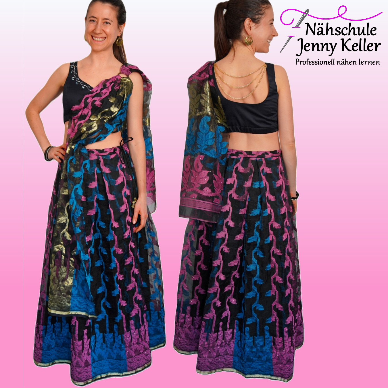 Ein Kleid aus einem indischen Sari