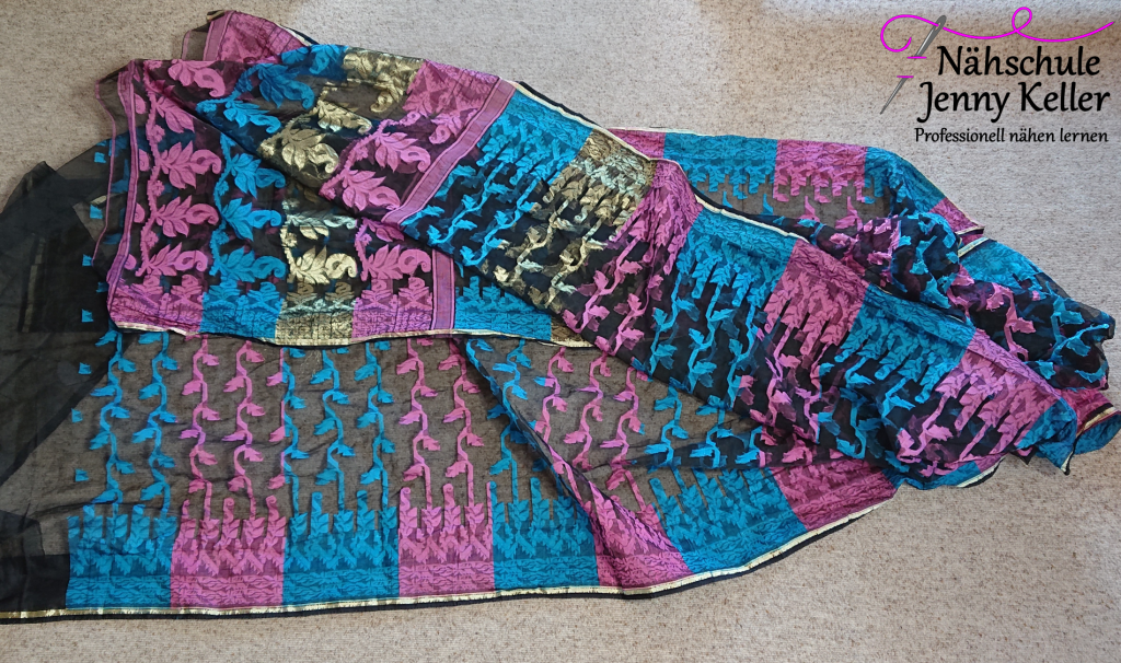 indischer Sari - 5.5 Meter Stoff