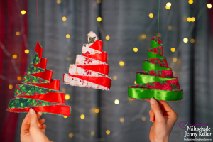 DIY Weihnachtsprojekt: Ein Tannenbaum aus nur zwei Bändern