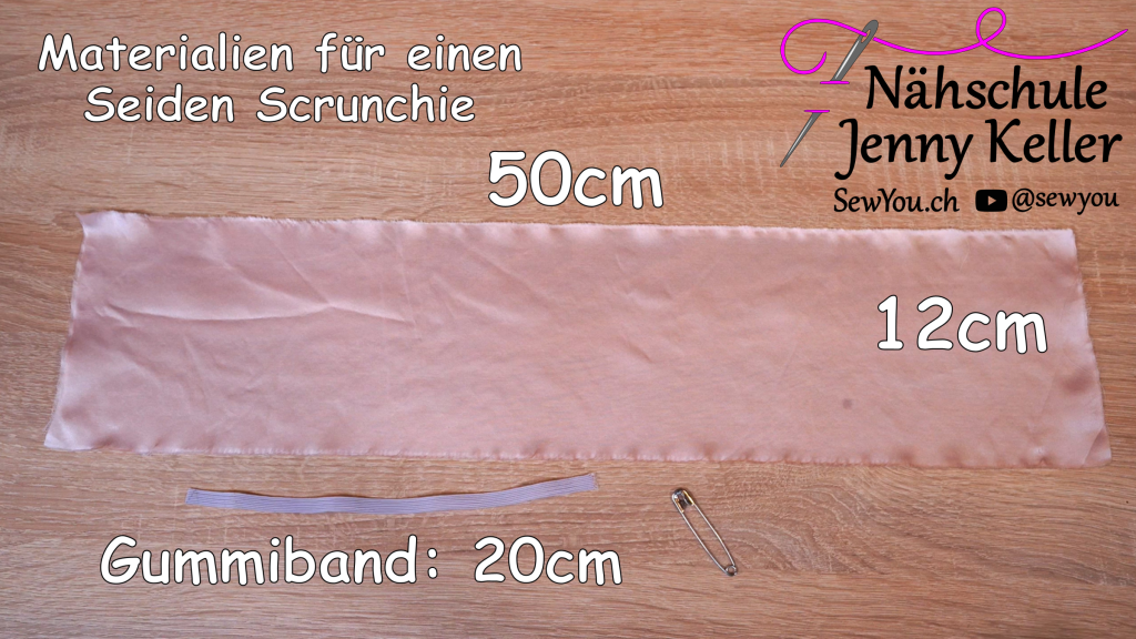 Materialien um Seiden Scrunchies zu nähen