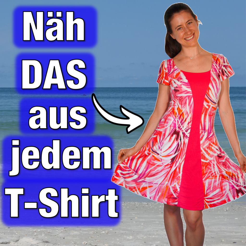 Einfaches Sommerkleid nähen: Schnittmuster vom T-Shirt